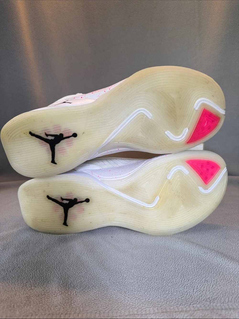 Used men Luka 2 White Sneakers with Pink Speckle Accents